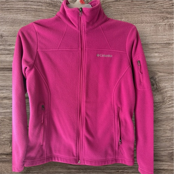 Used Columbia Women's Fuchsia Full-Zip Fleece Jacket - Size M - Picture 2 of 8